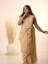 PEETAMBARI - Mustard Yellow handwoven cotton jamdani saree