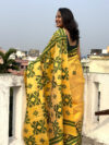 HARIDRA - Handblock printed katan silk saree