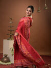 LALIMA - Red handwoven cotton jamdani saree