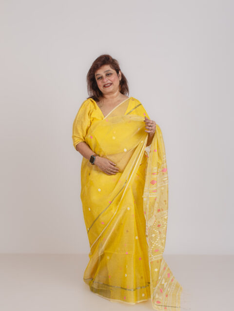 MODHURA - Handwoven resham silk jamdani saree