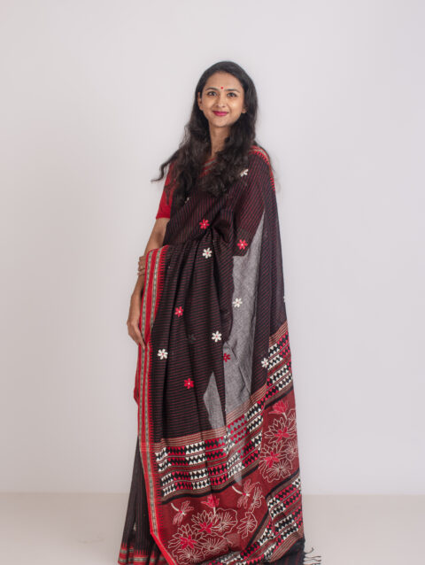 KALPANA - Begumpuri cotton saree with kantha