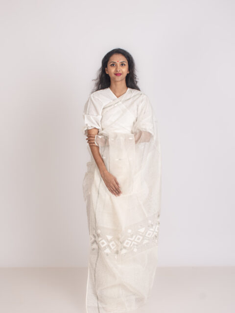 ANUKTI - Resham silk jamdani saree