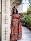 APSARA - Handblock printed tussar saree