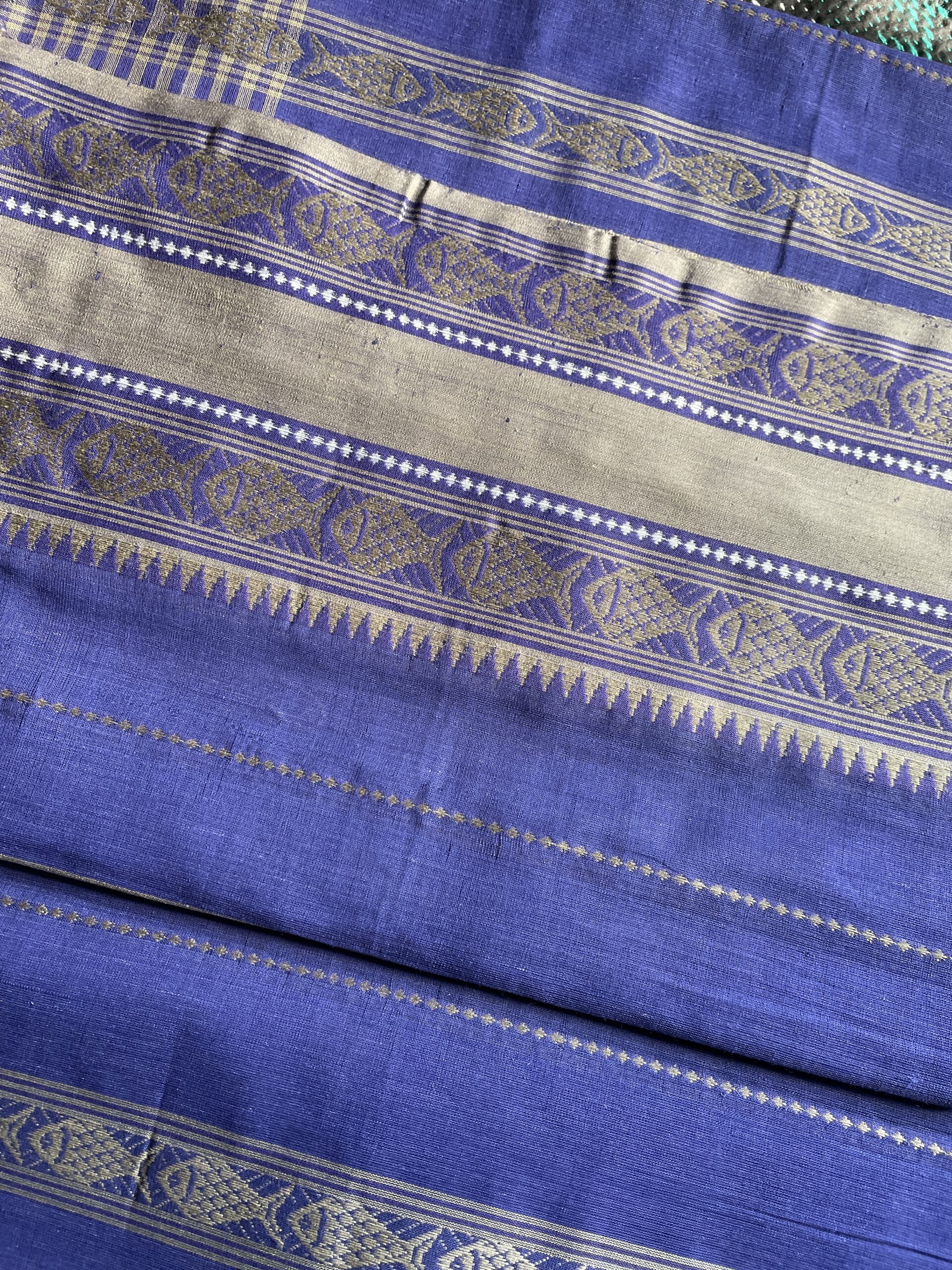 MEGHNA - Begumpuri cotton saree with fish motifs - Image 8