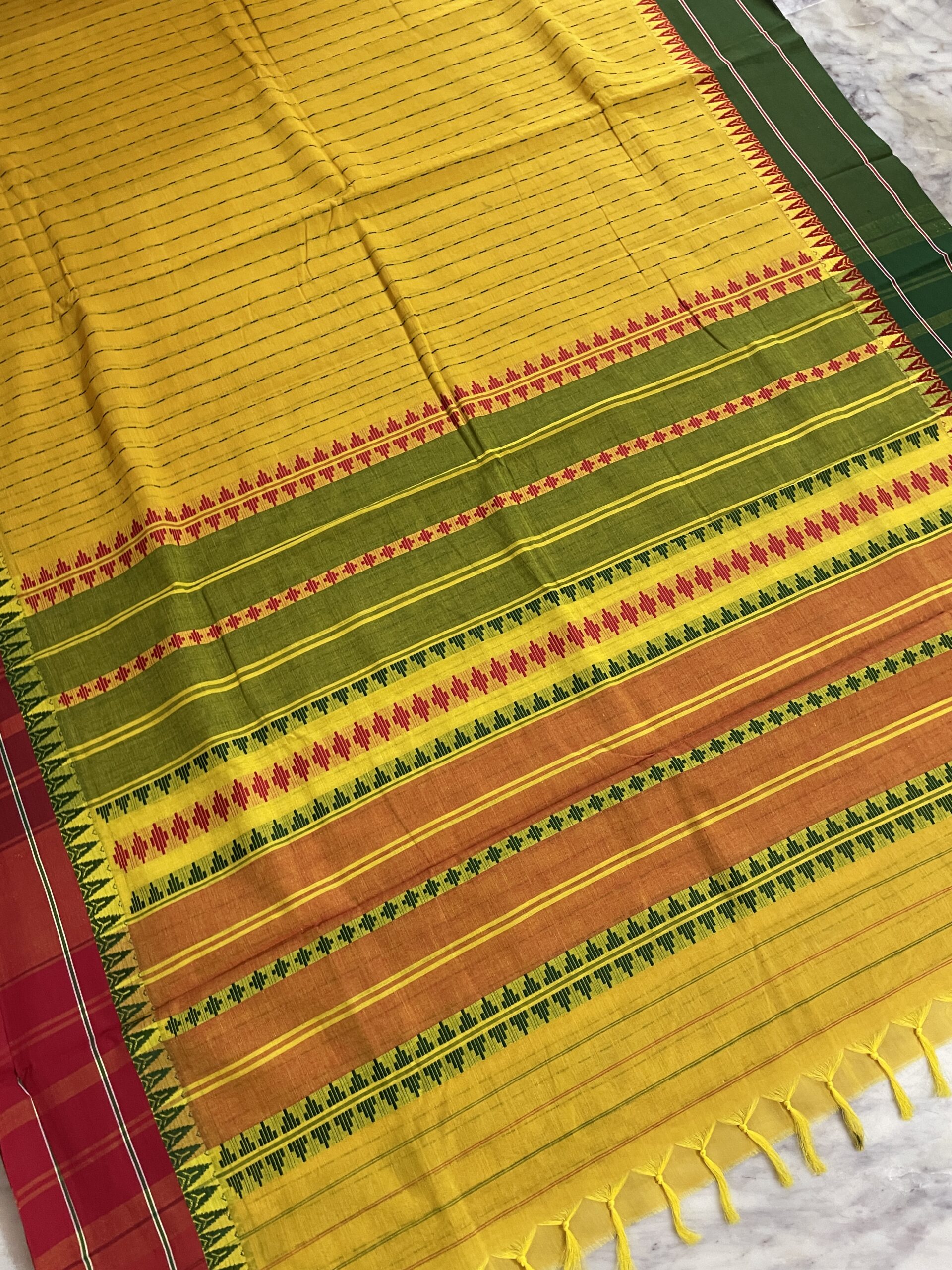 PHULLARA - Begumpuri cotton saree with Ganga Yamuna borders - Image 2