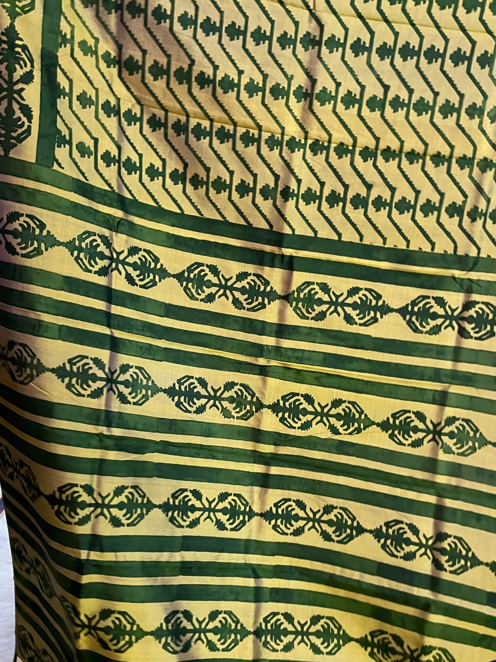 USHASIE - Handblock printed katan silk saree