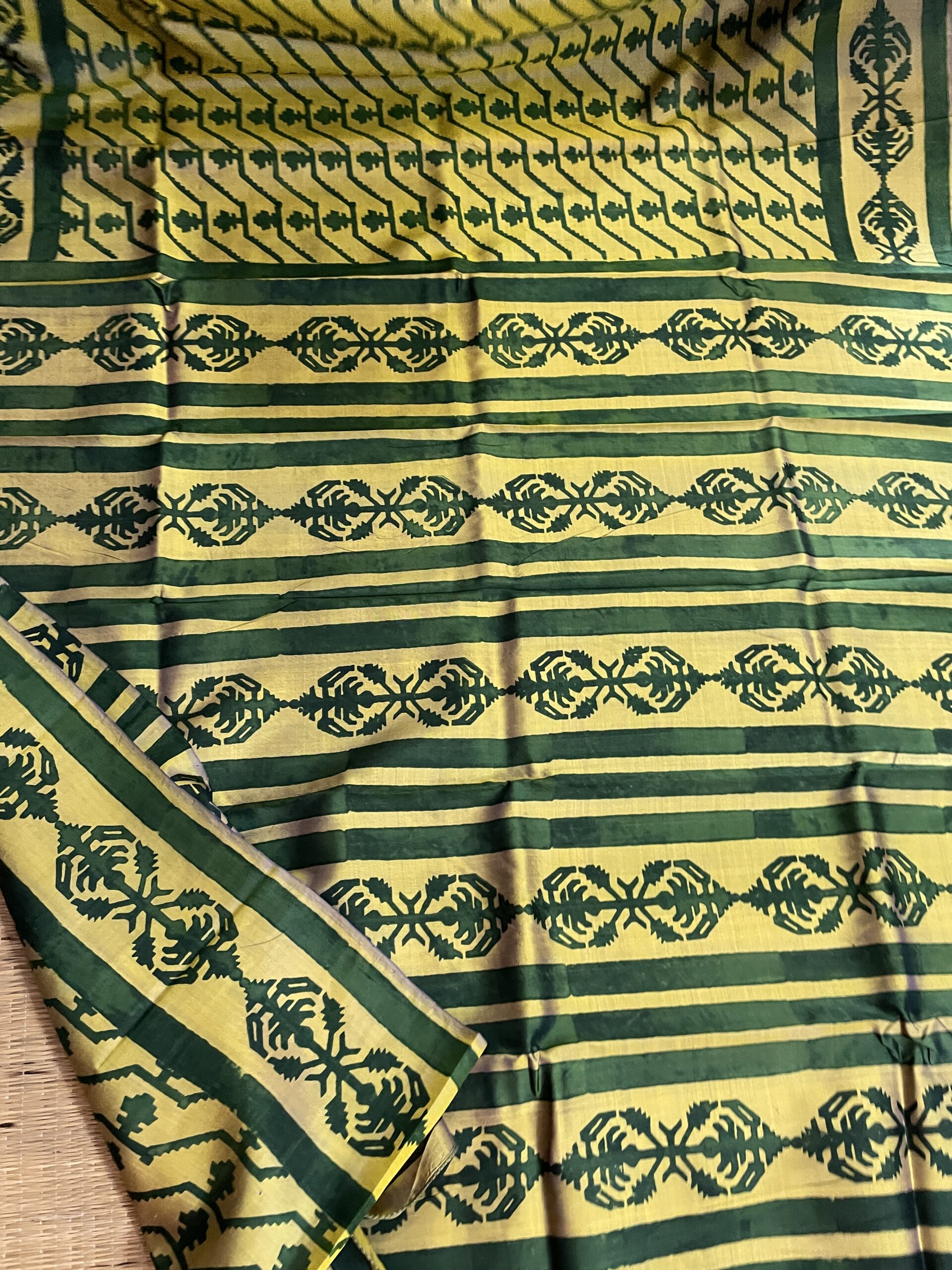 USHASIE - Handblock printed katan silk saree - Image 6