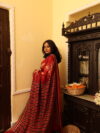 HIYA - Handwoven silk saree with hand embroidered kantha birds