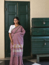 ARPITA - Handwowoven cotton saree with tiny motifs on the body and a traditional jamdani pallu