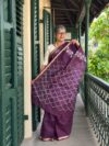 MANJARI - Handwoven resham silk jamdani saree with grapevine motifs